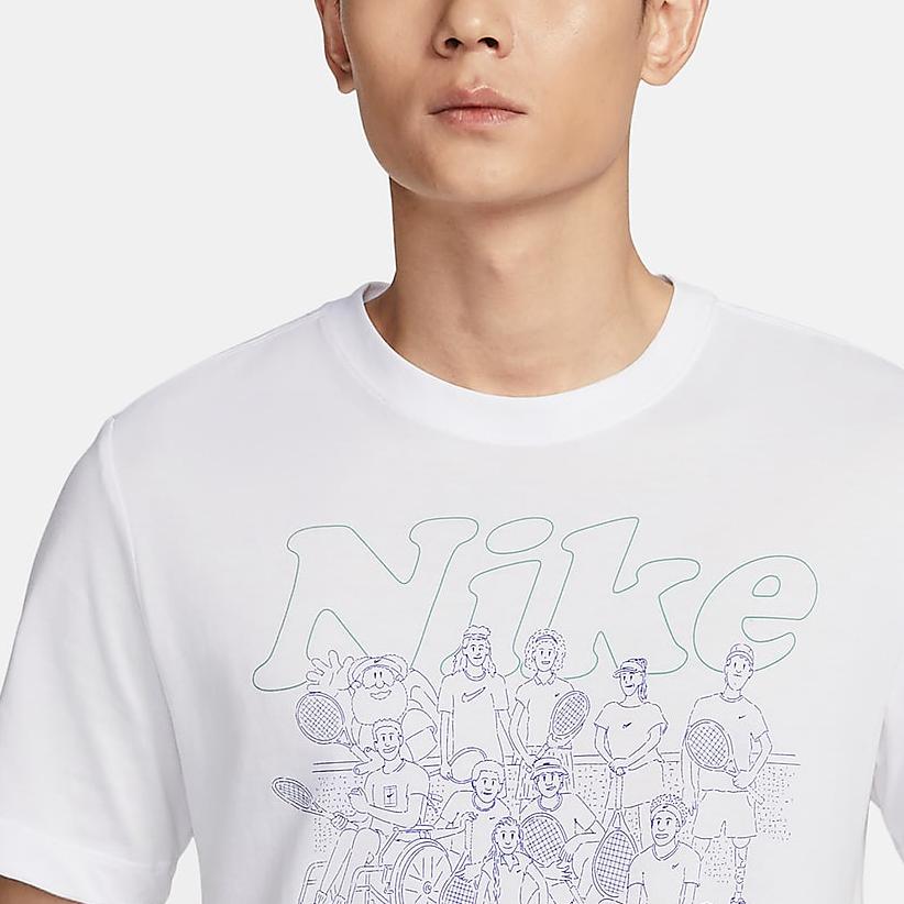 Nike Футболки мужские белые с круглым вырезом умеренного прямого кроя FV8433-100