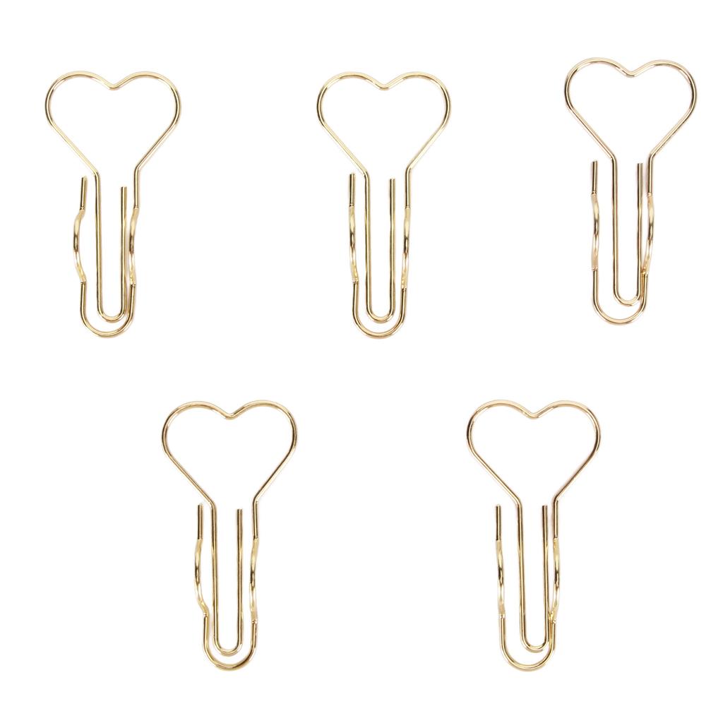 50 шт. зажимов для ручек в форме сердца, металлические держатели для ручек, маленькие милые зажимы для канцелярских принадлежностей, офисных документов