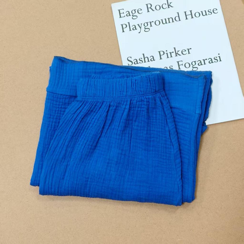 Textured Elastic Waist Pleated Wide-Leg Pants - Comfortable, Casual, Versatile, Slimming Women's Style