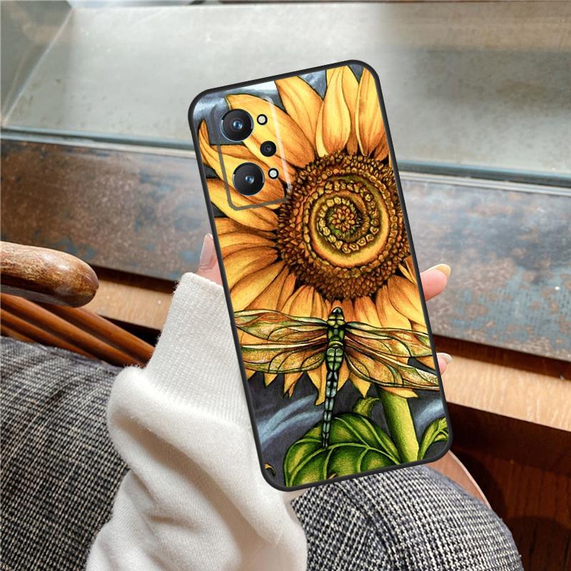 Роскошный чехол 'Стрекоза' для Realme 11 12 13 14 Pro Plus C53 C55 C51 C25 C63 C61 C65 C67 C71 C75 GT6 GT7 15 Pro