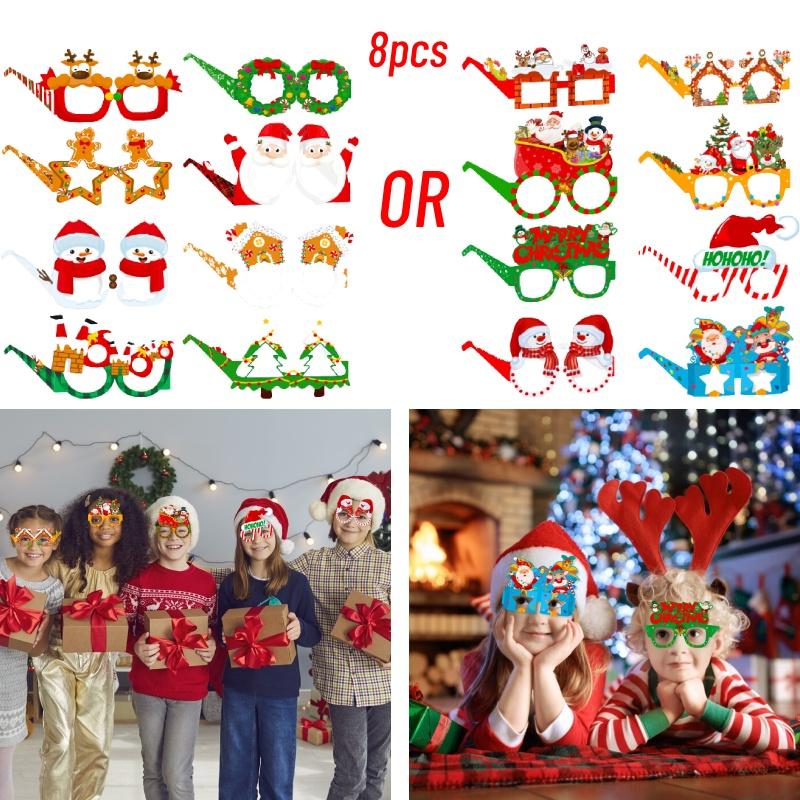 Смешные аксессуары для рождественской вечеринки Очки Деда Мороза и снеговика