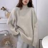 High Pullover Neck Women Sweater Autumnwinter Solid Long Sleeve Loose Winter Bottom Knit Sweater Pullover Female Tops