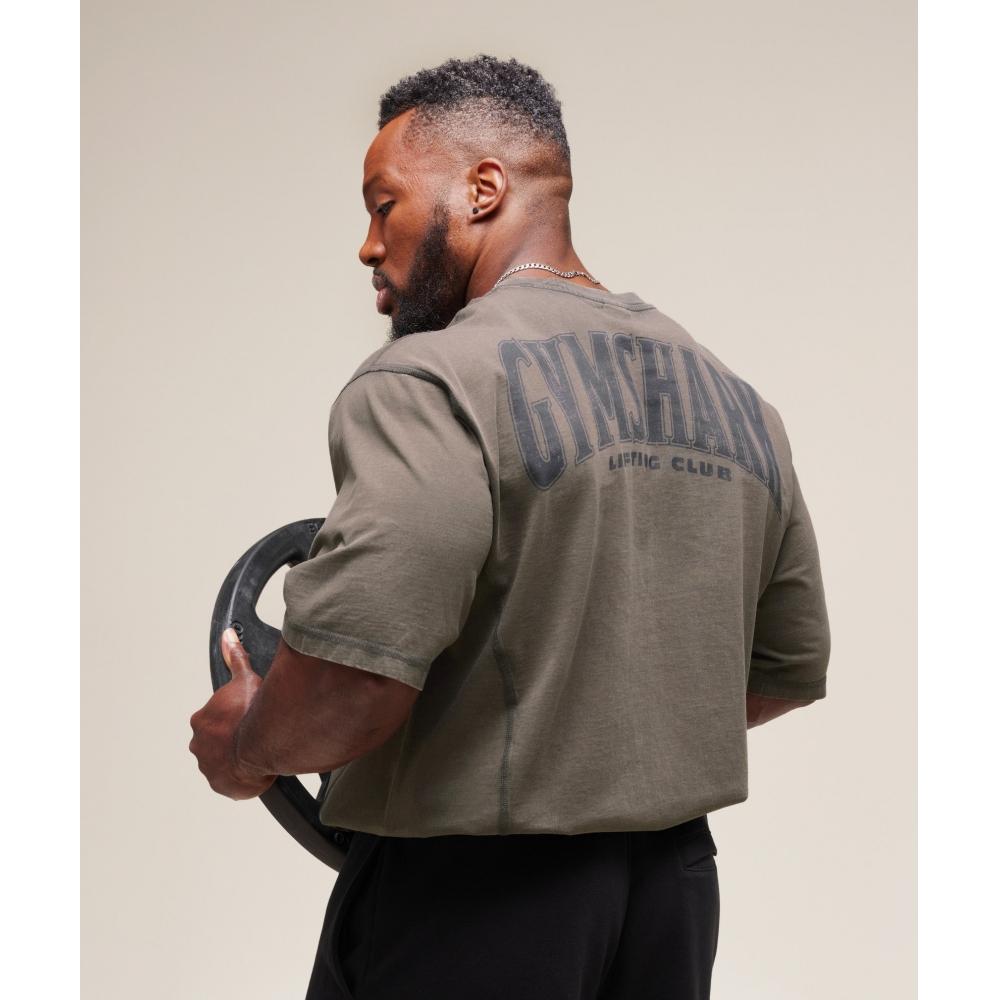 Gymshark Футболка HeriTage Washed, прочная, зеленая A4a9h Ec3q