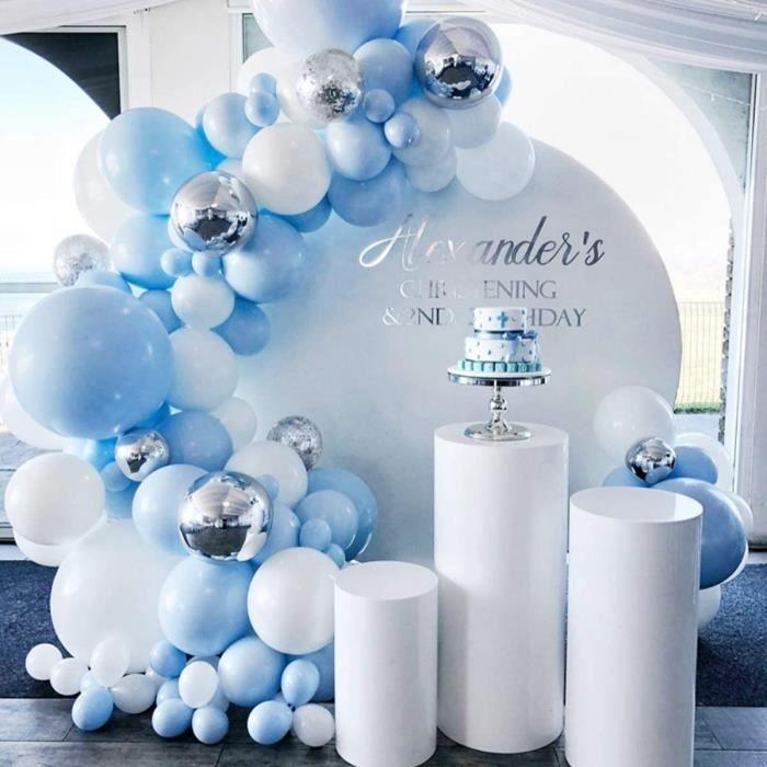 Guirlande de Ballon - Non spécifié - 120 pcs - Bleu Blanc Argenté - Décoration Fête - Anniversaire Noël