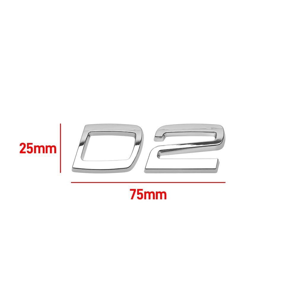 3D ABS Letters Decals for For Volvo D2 D3 D4 D5 D6 D7 D8  Car Rear Trunk Tailgate Side Fender Badge Emblem Sticker Decoration