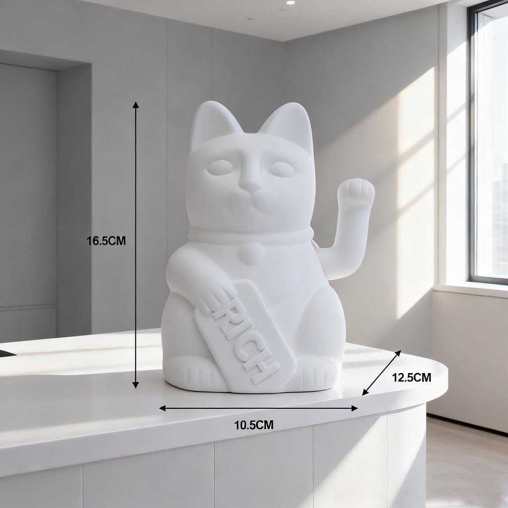 Статуэтка Манэки-нэко Счастливый Кот Машущий Лапкой Привлекающий Удачу Кот с Монетой Японский Амулет Удачи для Дома Офиса Смоляной Декор Подарок