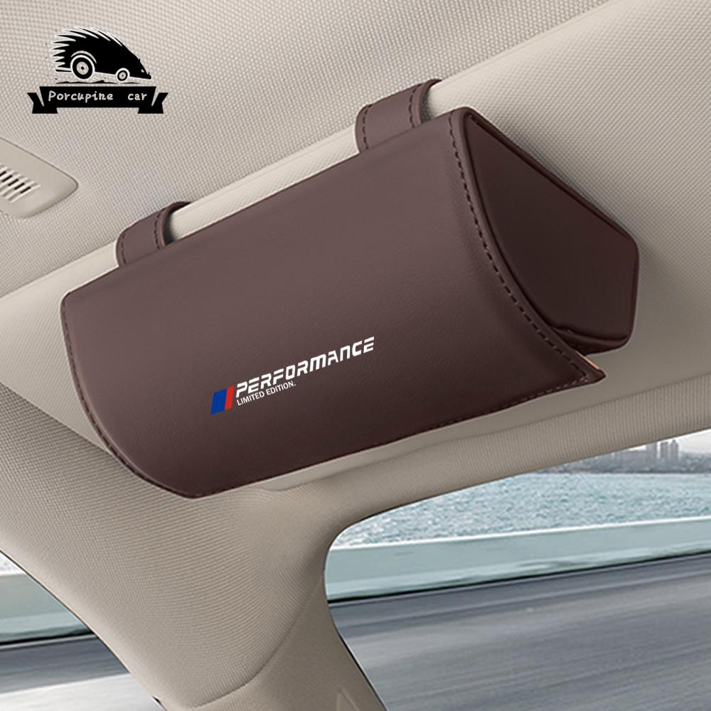 pgncs2 Car sun visor Leather glasses frame clip Glasses Holder for BMW M E46 E90 E60 E36 F90 M3 M5 M6 E87 X1 X3 X4 X5 X6 G30 G32 F30