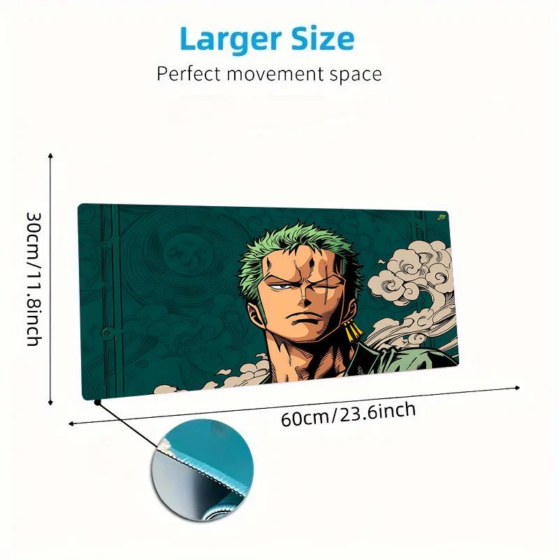 One Piece Roronoa Zoro Print Cushion Non-slip Laptop Tablet Big Mousepad XXL Mat Mini PC Playmat With Lock edge