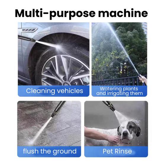 High Pressure Hose Nozzle Car Wash Booster Nozzle with Adjustable Spray Settings Garden Hose Nozzle for Plant Watering Car Washing Outdoor Cleaning