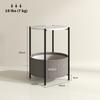Round Side Table With Fabric Basket Two Tier Coffee Table For Living Room Bedroom Small Spaces Metal Gray White
