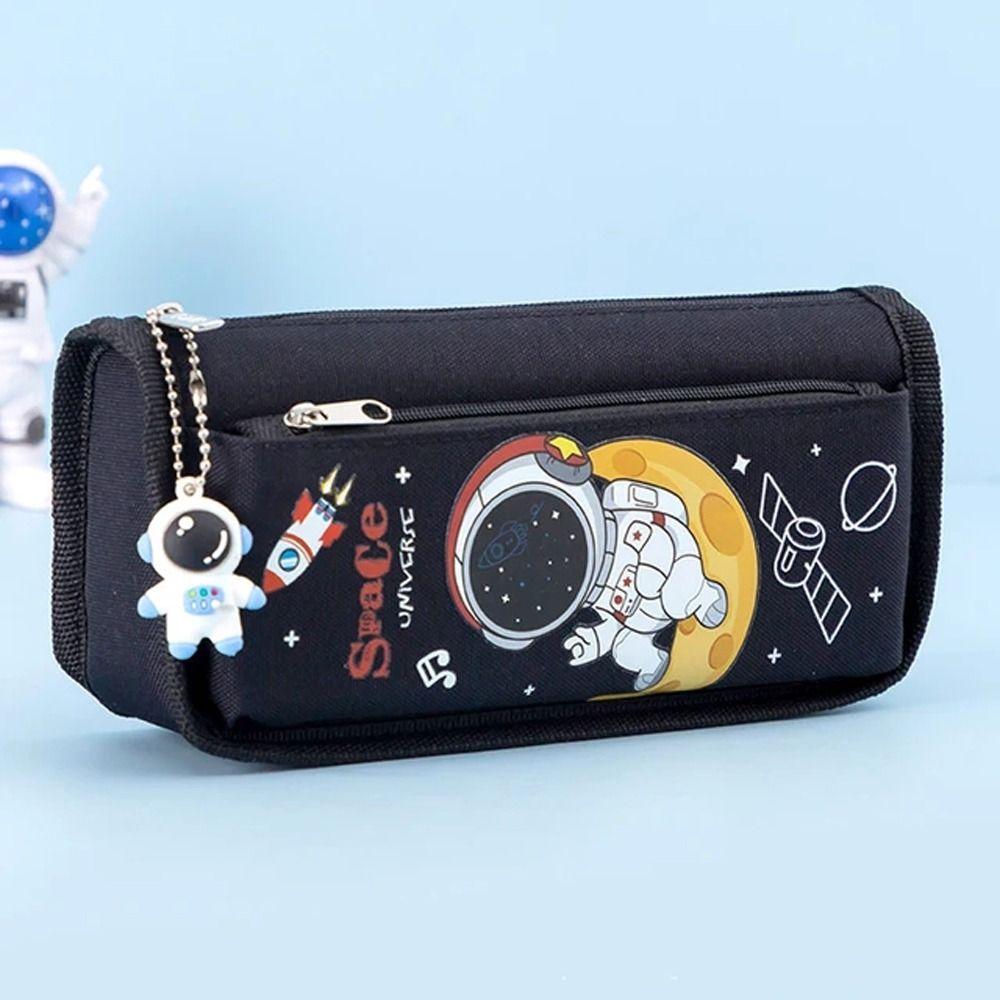 Double Layer Stationery Bag Large Capacity Pencil Bag Astronaut Pencil Case Office Accessories