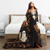 Ghost Reading Flannel Blanket Spring 2025 New Halloween Warm Throw Blanket for Child Chair Street Trend Bedspread Sofa Bed Cover