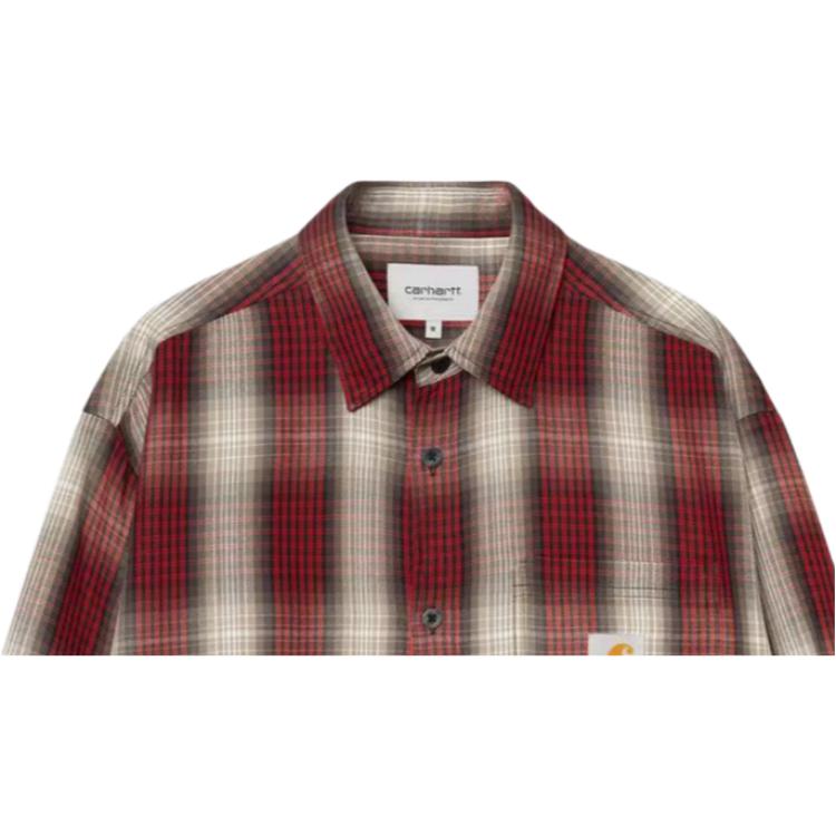 Carhartt WIP Рубашка Harlin с нагрудным карманом Повседневная Клетчатая Свободная Мужская рубашка с длинным рукавом I035954-3I2-XX