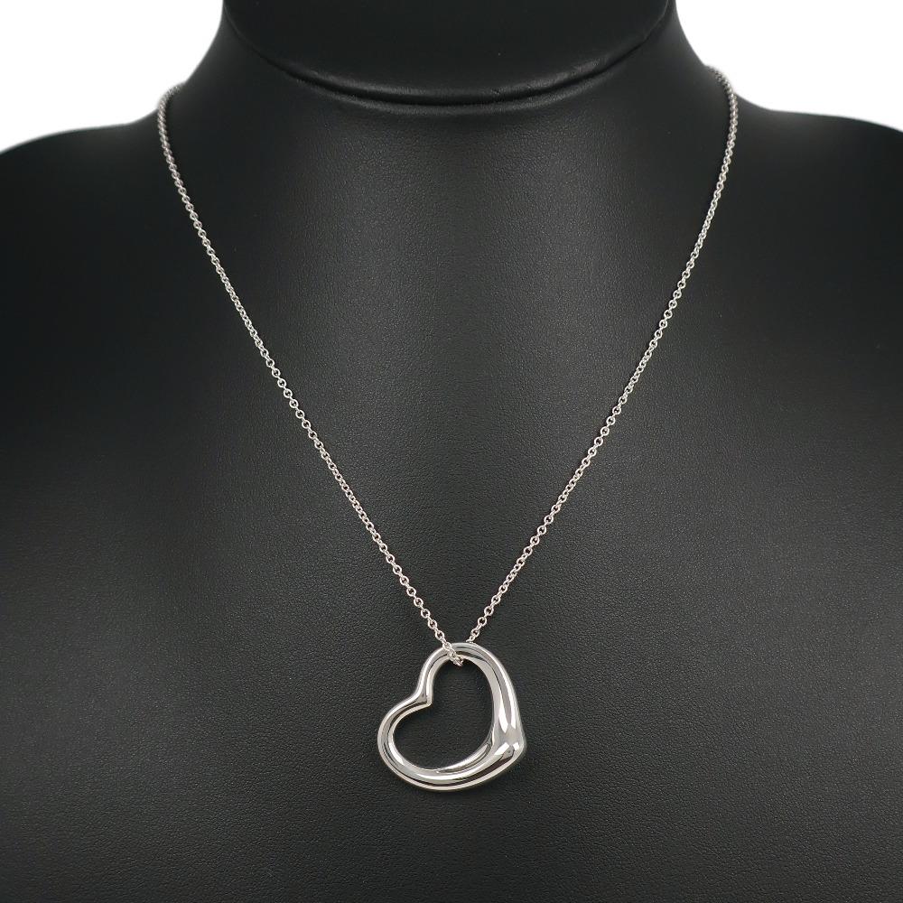 TIFFANY&Co. Open heart Necklace Elsa Peretti Silver925 9.8g Women Used