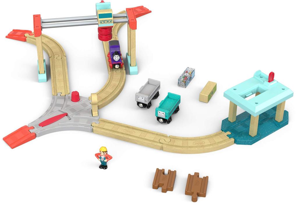 Thomas the Tank Engine Wooden Track Mean Freight Mischievous Freight Cars and Crane Set Wooden Toy GGH31 Series Cars, Charlie's [SFC Certified]