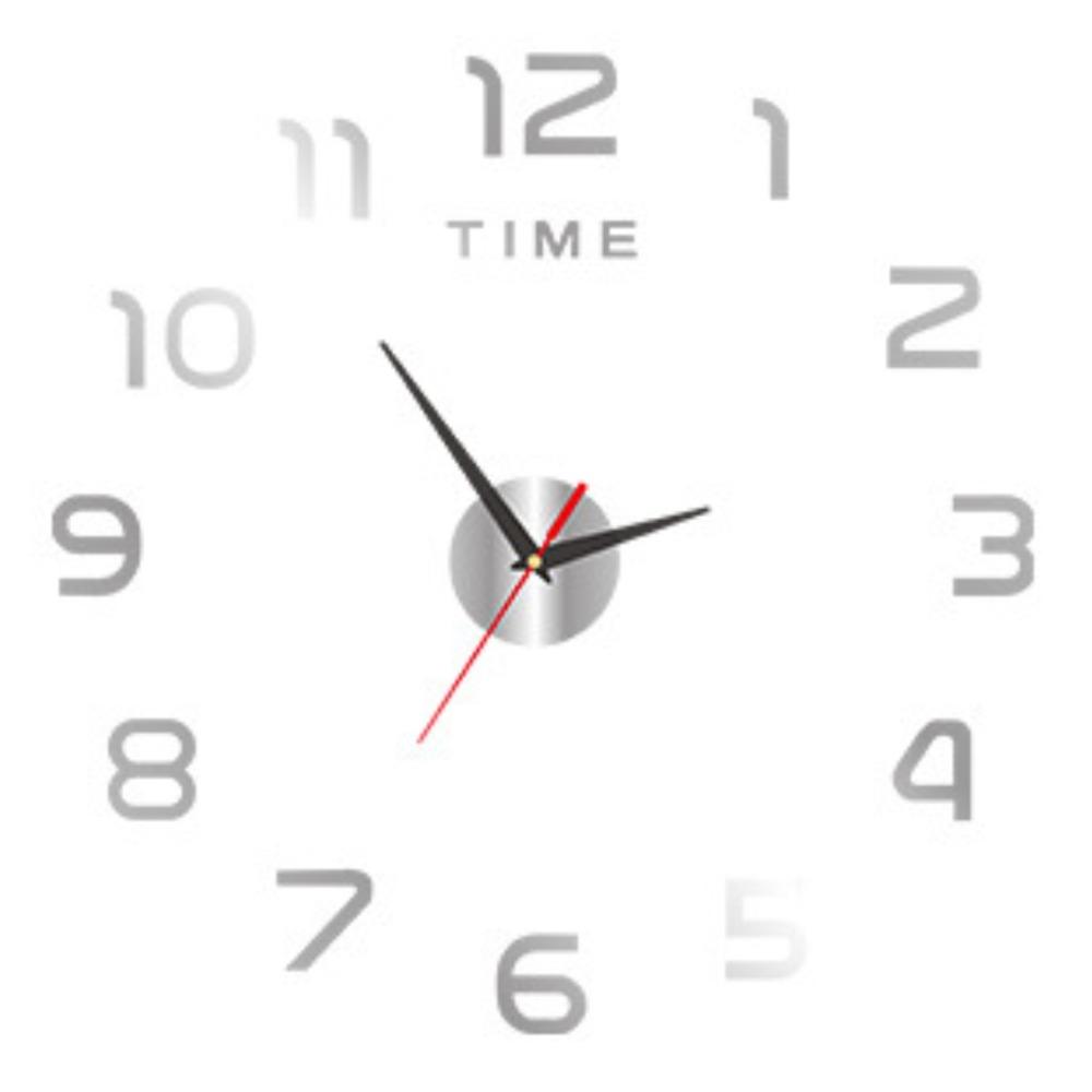 Modern Design Home Wall Clock Frameless Acrylic Night light Arrows Decal Mirror Stickers Wall Decoration Silent Clock