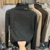 Women's Velvet Half-turtleneck, Striped Long-sleeved Undershirt, Autumn and Winter, Fungus Edge, Wear Outside