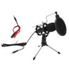 USB Computer Microphone Cardioid Condenser Mic Kit with Foldable Tripod for Studio Recording
