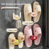 Cartoon Sausage Mouth Slippers Holder: Wall-Mount, No-Drill, Behind-Door Bathroom Hook Rack