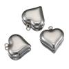 5pcs Solid Inner Stainless Steel Love Heart Pendants Charm Gold Color 16x18mm Charms for Necklace Bracelet Chains DIY Ornaments