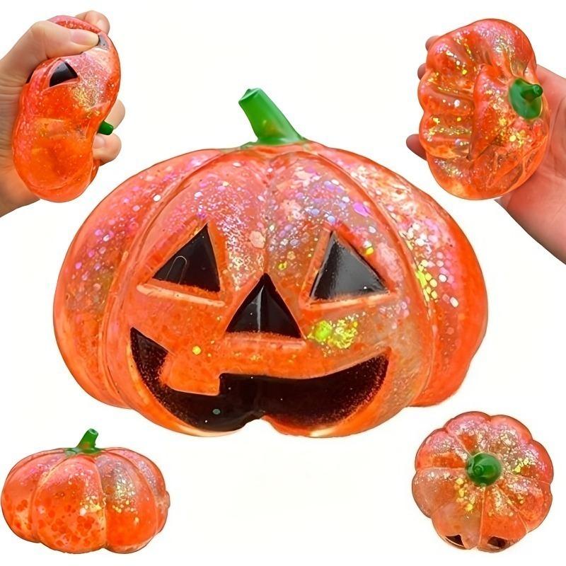 Halloween Pumpkin Maltose Stress Ball Squishy Toy Soft Stress Ball Slow Rebound Fidget Toy Stress Relief Funny Gift for Adults