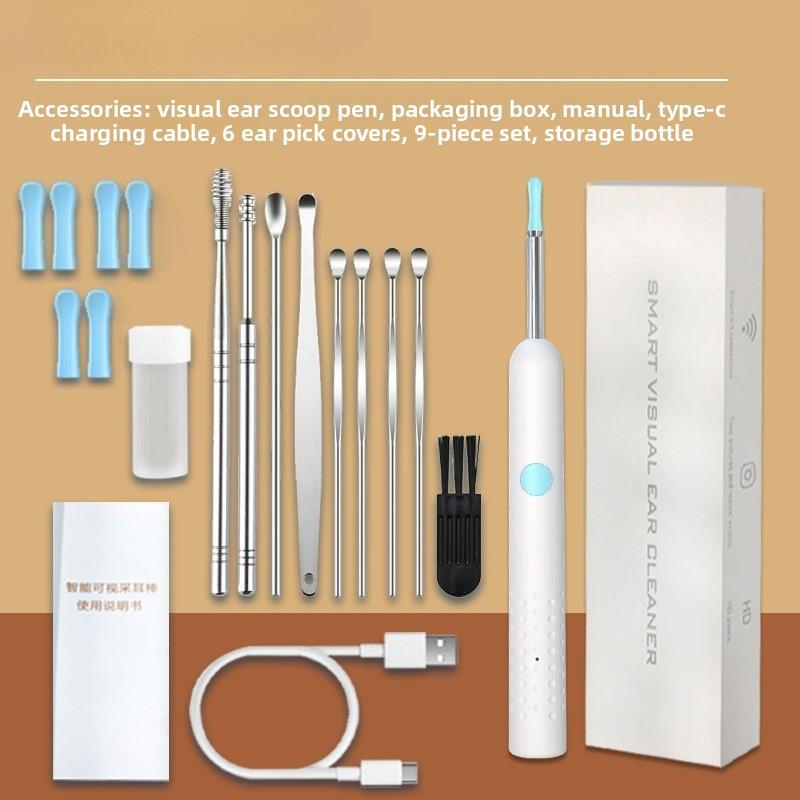 Беспроводная Wi-Fi Камера-отоскоп для чистки ушей, Светящийся очиститель ушной серы, Инструмент для осмотра зубов и полости рта, Инструмент для ухода за здоровьем