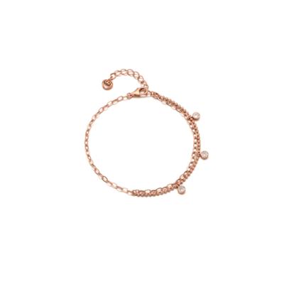 Bacio baci Серебро925 Блестящий Браслет-цепочка (розовый) D21SB0830
