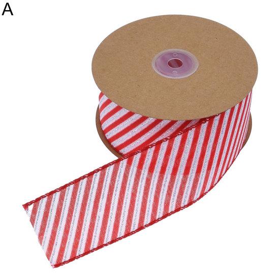 5 см Рождественская лента с проволокой, прозрачный принт, для DIY, более толстая, не выцветающая, для упаковки подарков, устойчивая к разрывам, для изготовления больших бантов, лента для рождественской елки для фестиваля