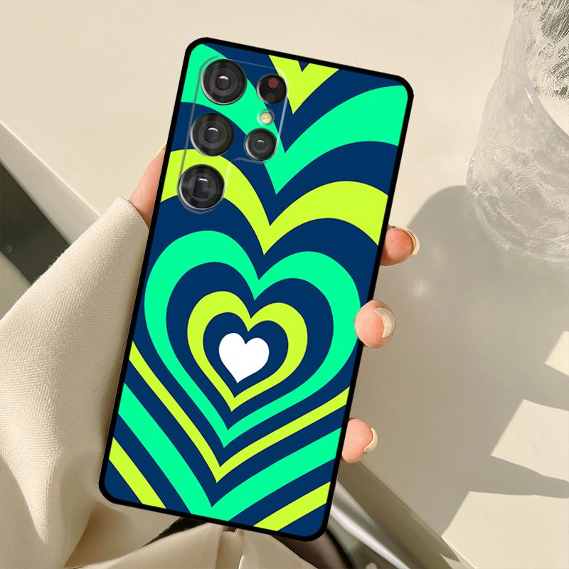 Latte Love Тоннель Коричневое Сердце Чехол Для Samsung Galaxy S22 Ultra S21 S20 S24 S25 Ultra S9 S10 Plus S23 FE S25 FE Задняя Крышка