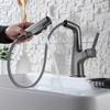 Настенный выдвижной смеситель для раковины TLXT цвета Gunmetal Grey