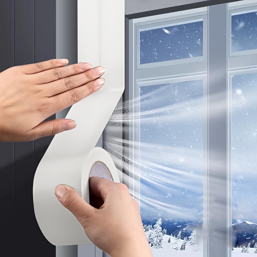 Ветрозащитная и теплая оконная пленка, 1 рулон, зимняя герметизация, водонепроницаемая, бесклеевая, высоковязкая лента