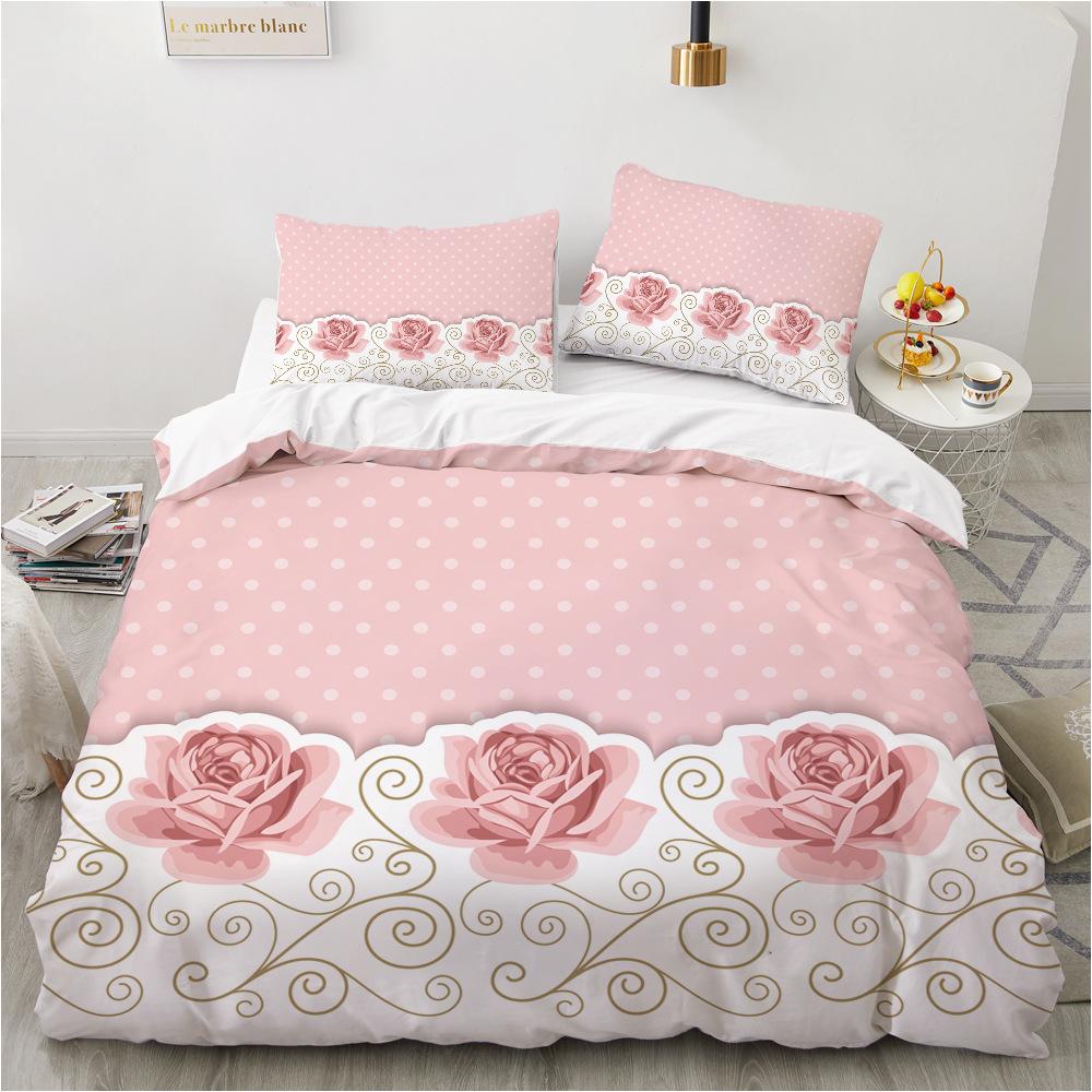 Комплект постельного белья с 3D-цветком для женщин и девочек, пуховый пододеяльник, наволочка 2/3 шт., кровать размера «king-size», роскошный домашний текстиль, комплект пододеяльников в подарок