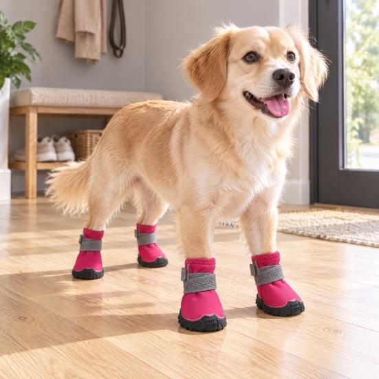 Comfortable Paws Covers for Travel Waterproof Dog Shoes Small Medium and Large Dogs, Non-Slip Oxford Cloth Heavy Duty Boots Daily Walks