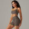 Nessaj Summer Yoga Set Women Fitness Suits Seamless Push Up Bra High Waist Shorts Gym Sportswear