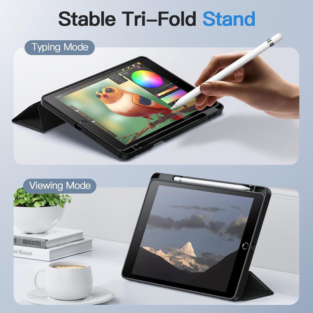 Detachable Case for iPad 9/8/7 10.2 Inch 2021/2020/2019 Model 9th/8th/7th Generation Pencil Holder Removable iPad Case Cover