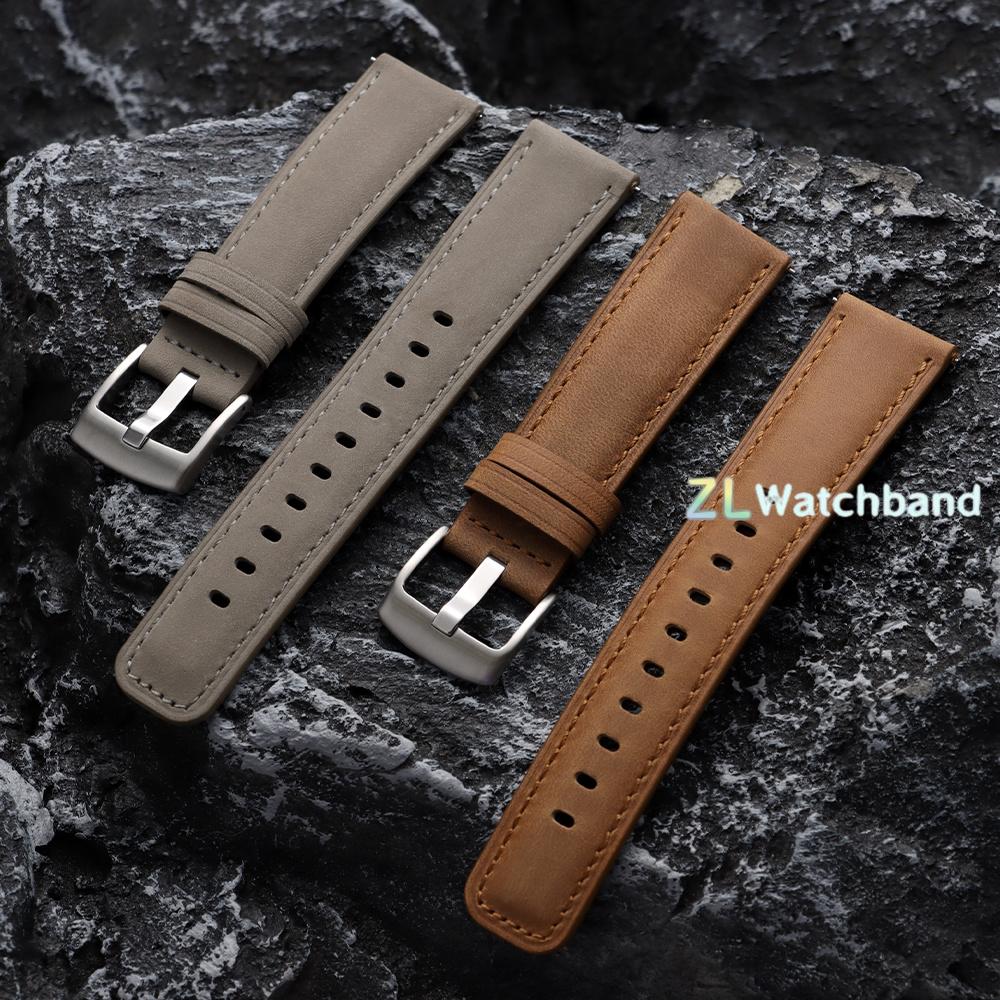 20/22mm Leather Strap for Samsung Galaxy Watch 6 5 4 40/44mm Gear Band Vintage Bracelet for Xiaomi for Redmi Watch 3 Lite/Active