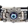 Faux Leather Bracelet Bohemian Multilayer Beads Vintage Geometric Decorative Gift Men Women Turkish Evil
