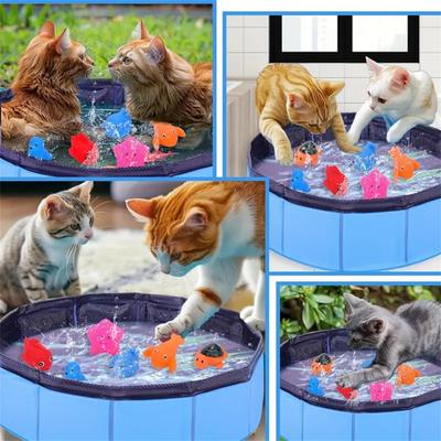 Игрушка для бассейна для кошек, игровая в воде, для щенков, собак, кошек, ванночек, игрушки для бассейна, черепах, морских звезд, осьминогов, летних прохладных складных домашних животных, таз с водой для мытья