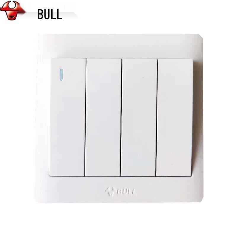 BULL G32 Series 4-Gang Single Pole Fluorescent Wall Switch Panel