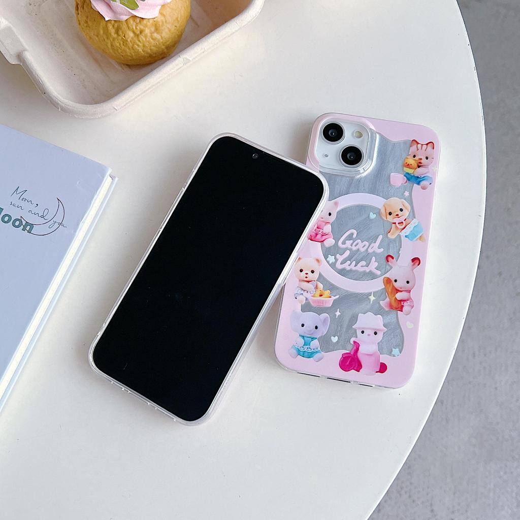 Силиконовый чехол Laser Cute Bear Dog для Xiaomi Redmi Note 12 11 Samsung A54 A24 A14 Oppo A78 A58 A38 Infinix Note 30 Funda Painted Cover Soft TPU Bumper