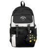 Large Capacity Backpack Lightweight Contrast Color Schoolbag Junior Senior High School Student Backpack with Coin Purse