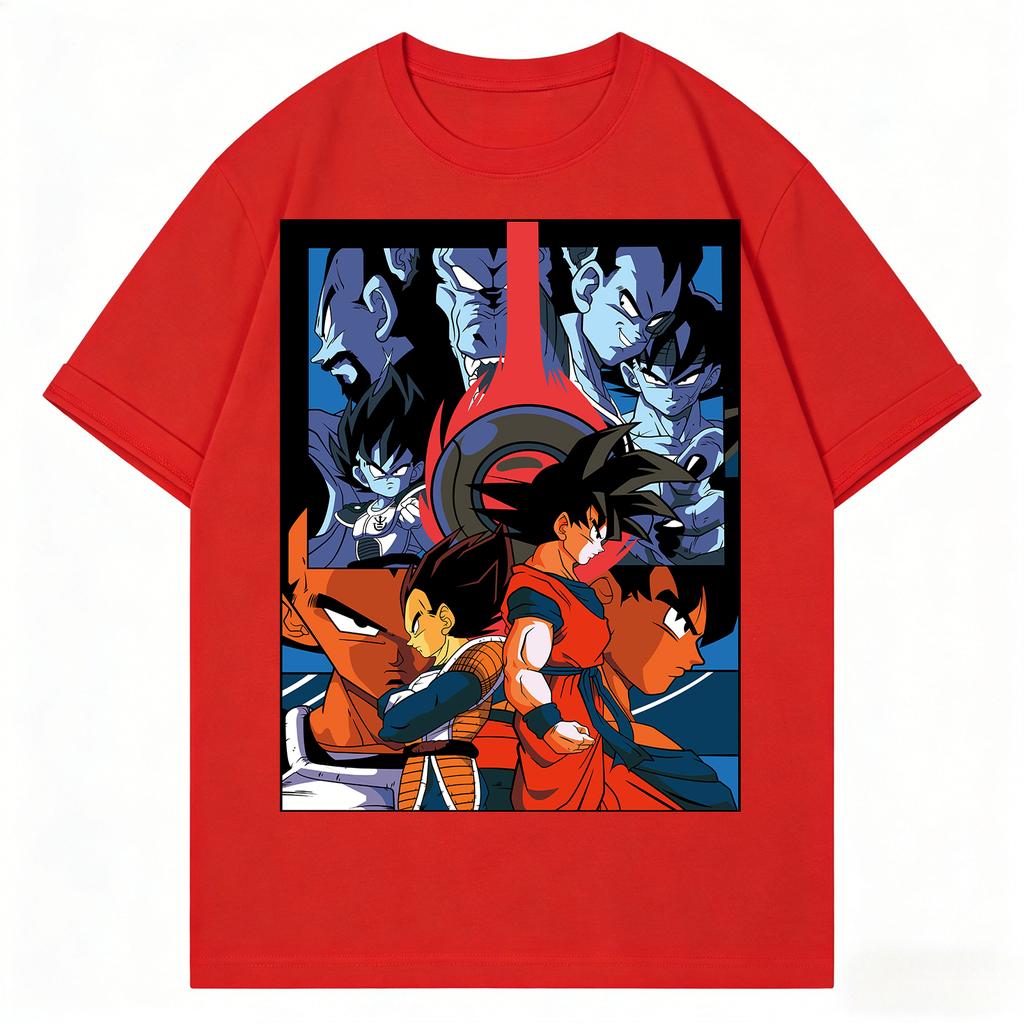 2026 New Dragon Ball Anime Goku Super Saiyan Printed Short Sleeve Tshirt Mens and Womens Tshirt Mens Tops Sports Tshirt
