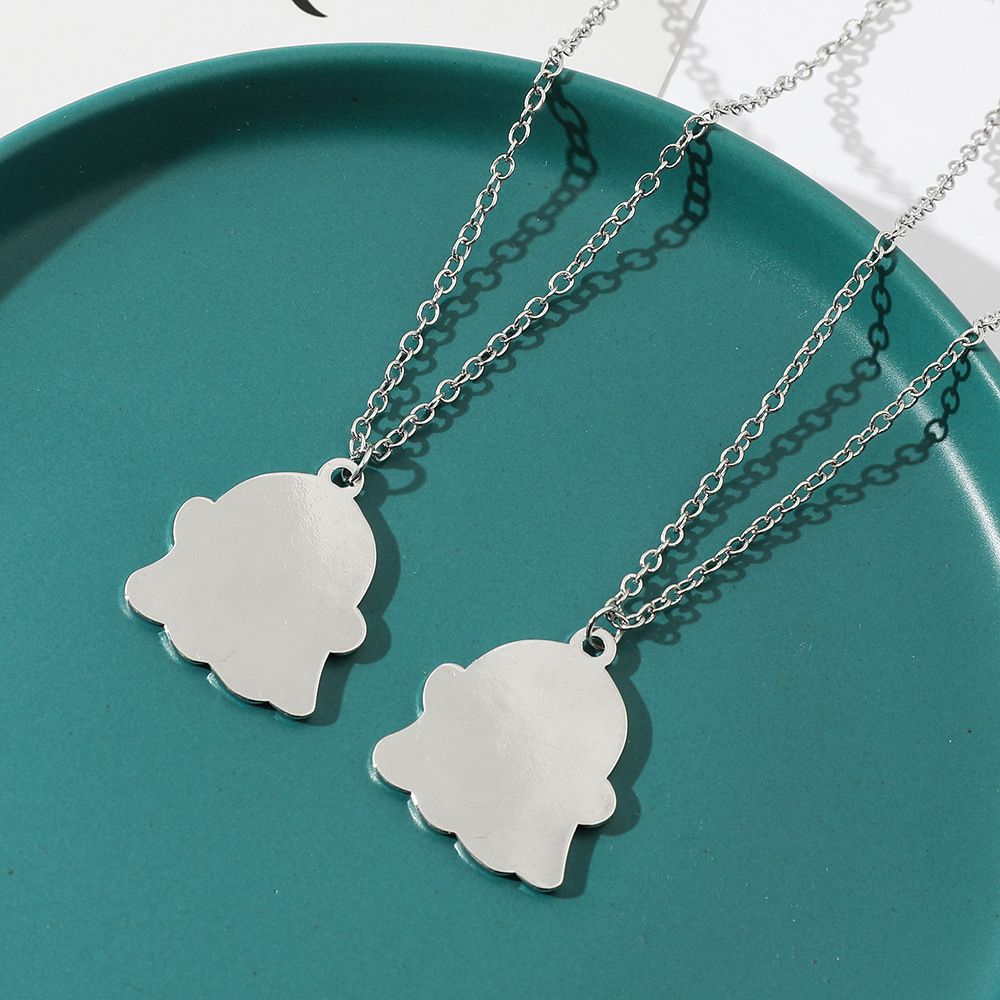 Unique Chain Couple Kids Gift Halloween Women Necklace Cartoon Necklace Zinc Zinc Alloy Ghost Key Chain