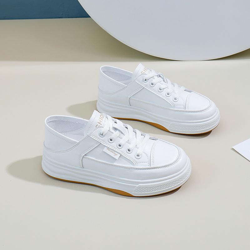 Soft Soled White Shoes for Women Thick Soled Board Shoes for Spring and Summer New Fashionable Breathable and Versatile Casual Shoes