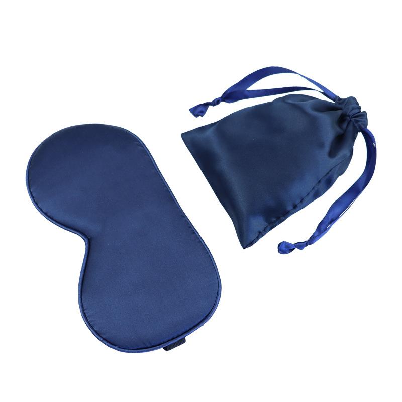 Silk eye mask simulation silk bag two-piece set printing embroidered silk eye mask