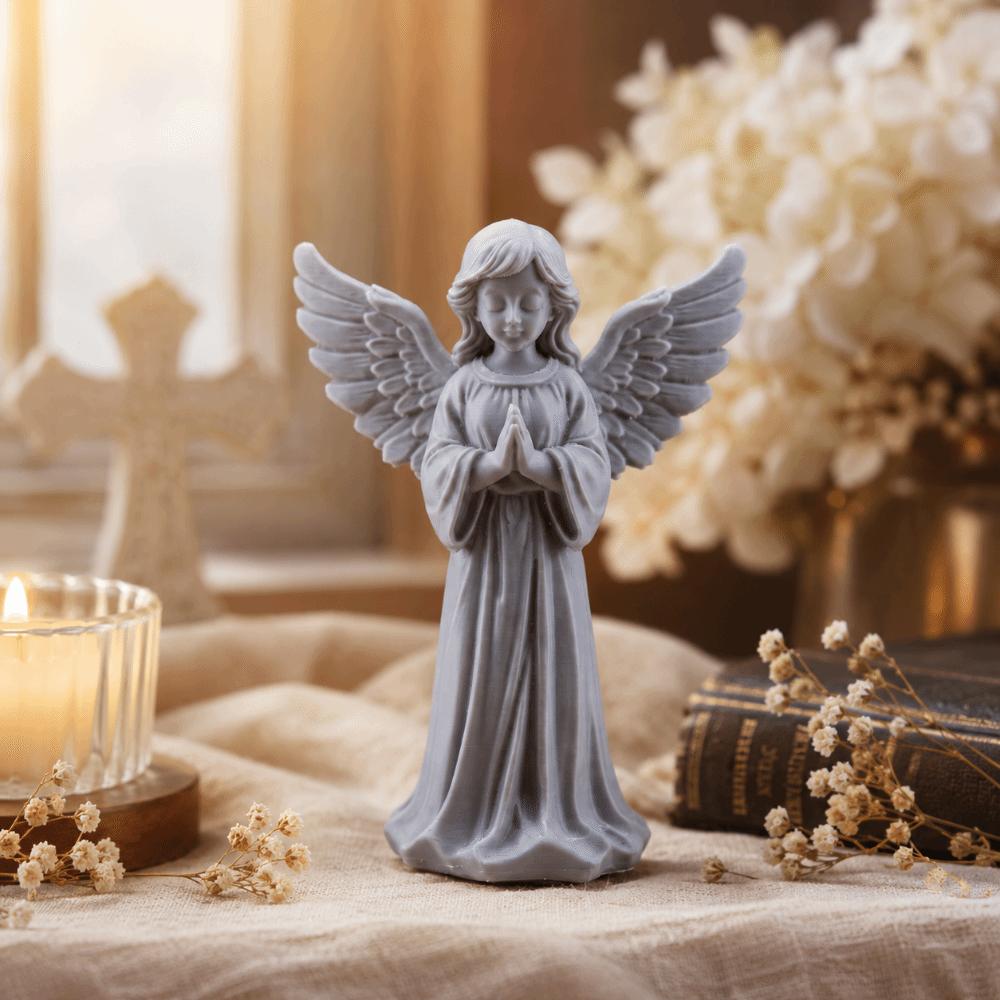 Decoration Angel Wings Statue 3D Printed Guardian Angel Figurine Exquisite Girl Sculpture Bedroom