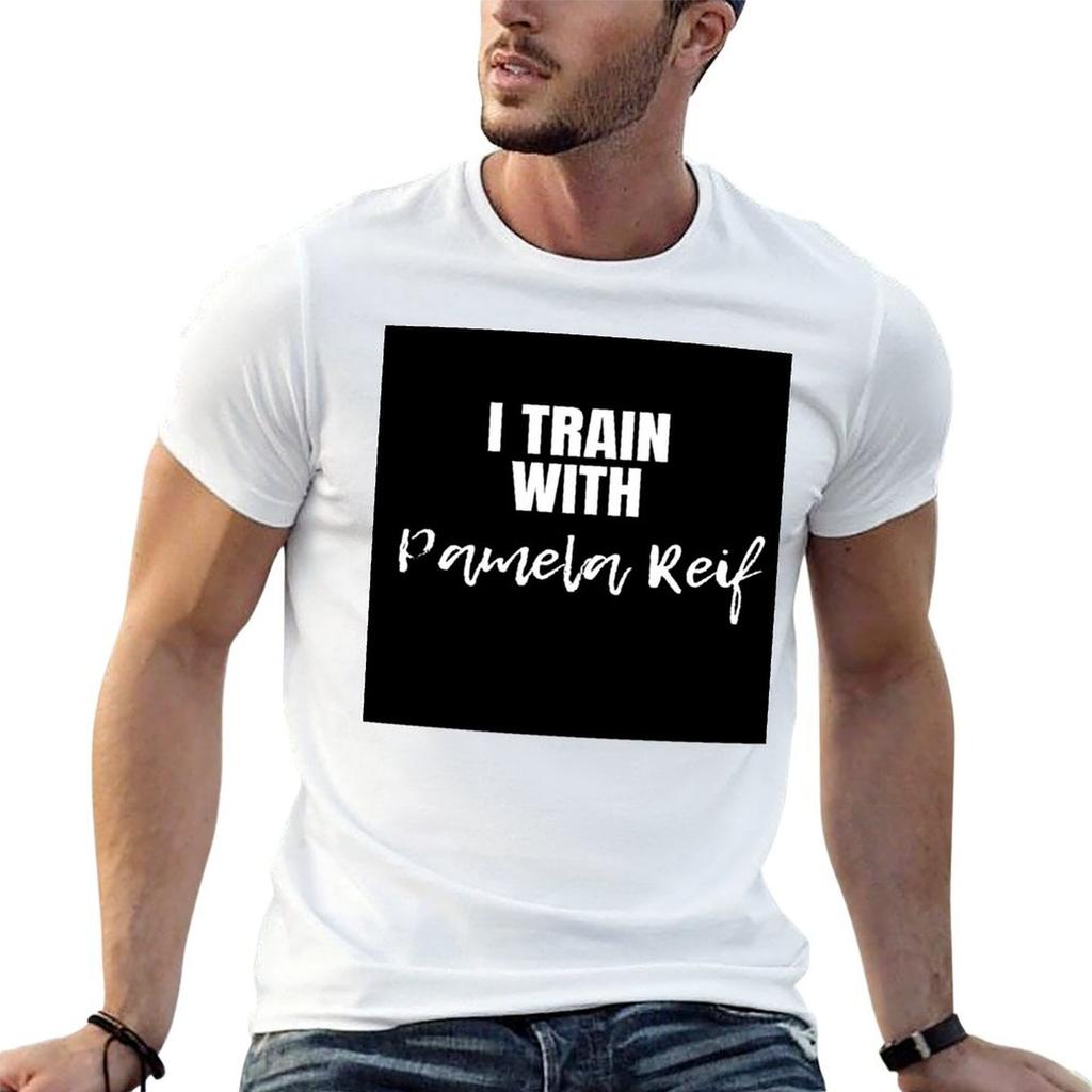 I train with PAMELA REIF T shirt and products TShirt Fitness Quick Dry Short Sleeve Top