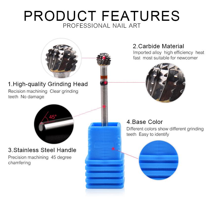 kads Электрическая пилочка для ногтей из сплава, сверла для ногтей, фрезы, электрическая маникюрная дрель, аксессуары для педикюра, маленький шарик