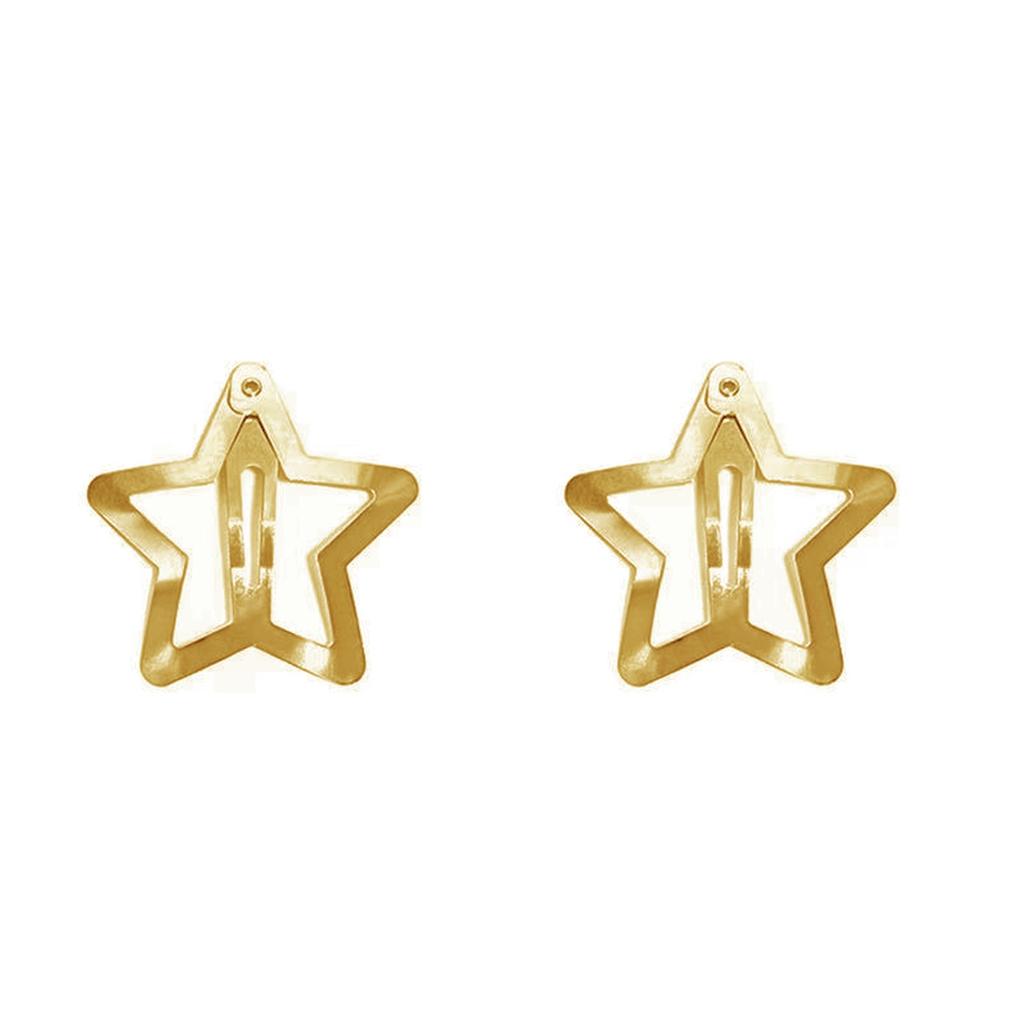 2 шт., заколки для волос для девочек, милые заколки со звездами, женские защелки, металлический головной убор, ювелирные изделия, аксессуары для волос