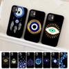 Evil Eye Illustrations Black Phone Case for Iphone 13 8 7 6S Plus X 5S SE 2020 XR 11 12 Mini Pro XS MAX